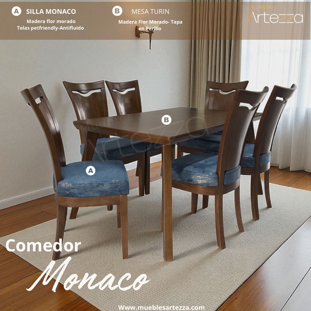 Mesa Turin + Sillas Monaco